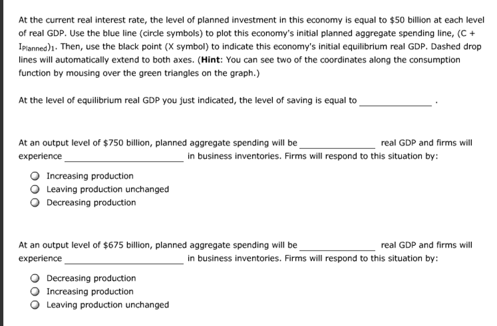 Solved 6 A Graphical Approach To Equilibrium GDP In A Chegg