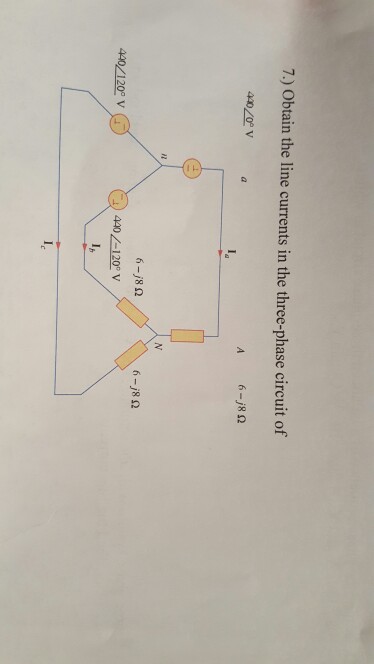 Solved Obtain The Line Currents In The Three Phase Chegg