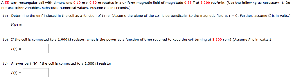 Solved A Turn Rectangular Coil With Dimensions Mx Chegg