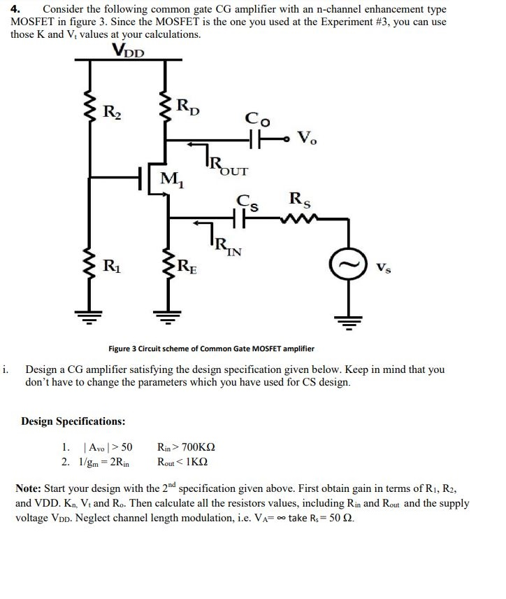 Gain Of Common Gate Mosfet Amplifier