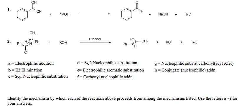 Solved: Identify The Mechanism By Which Each Of The Reacti 