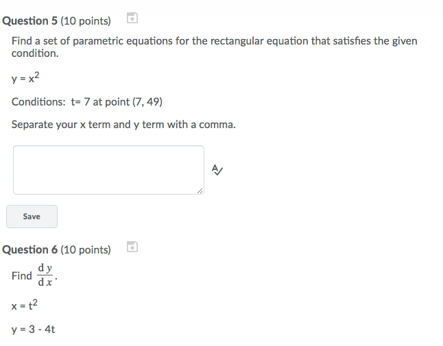 Solved Find A Set Of Parametric Equations For The Chegg