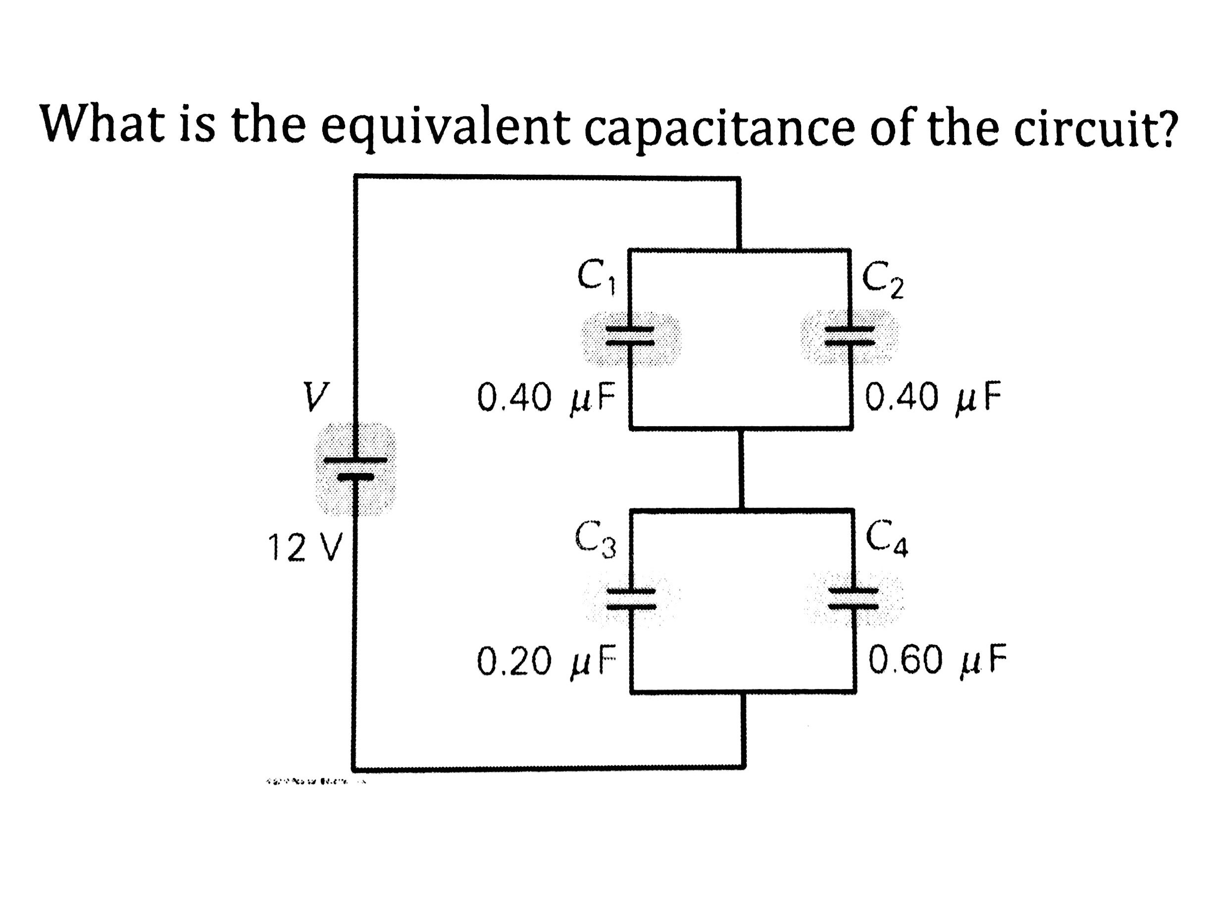 Solved What Is The Equivalent Capacitance Of The Circuit Chegg