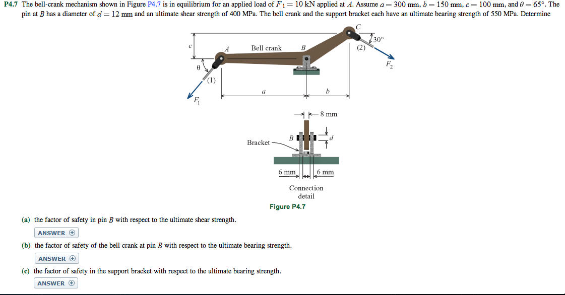 The Bellcrank Mechanism Shown In Figure P4.7 Is I...
