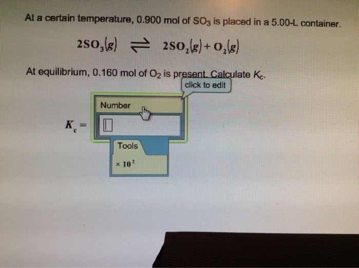 Solved At A Certain Temperature Mol Of So Is Placed Chegg