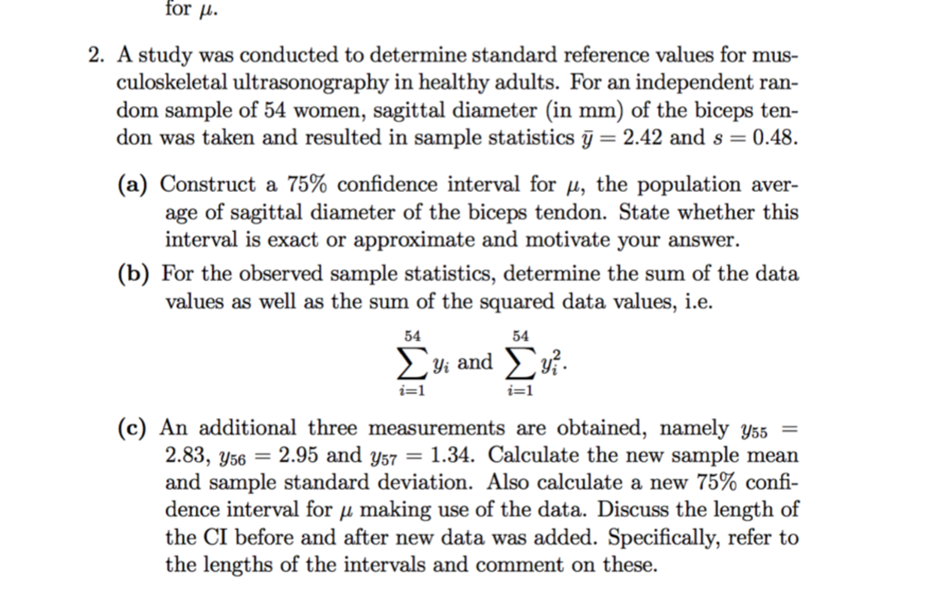 Solved A Study Was Conducted To Determine Standard Reference Chegg