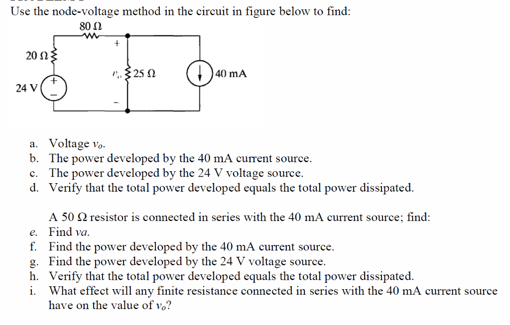 Solved Use The Node Voltage Method In The Circuit In Figure Chegg