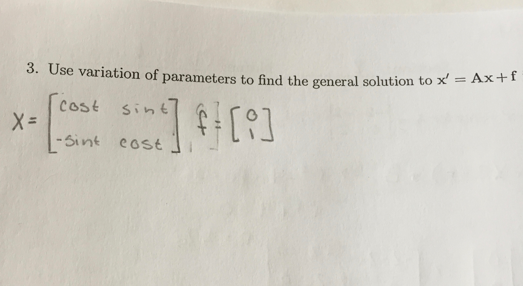 Solved Use Variation Of Parameters To Find The General Chegg