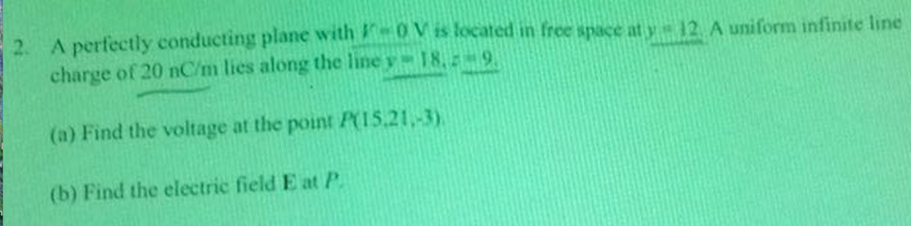 Solved A Perfectly Conducting Plane With V 0 Vu Located In Chegg