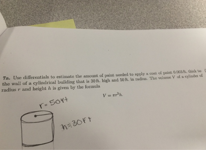 Solved Use Differentials To Estimate The Amount Of Paint Chegg