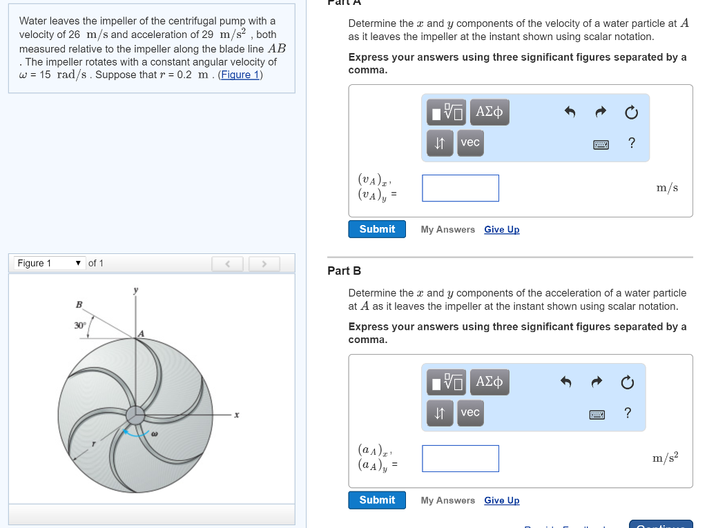 Solved Water Leaves The Impeller Of The Centrifugal Pump Chegg