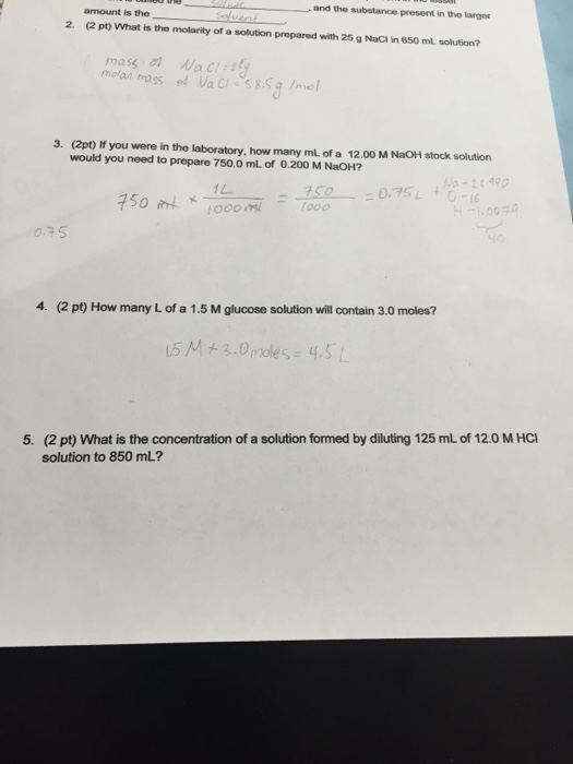 What Is The Molarity Of A Solution Prepared With 25 G Chegg Com