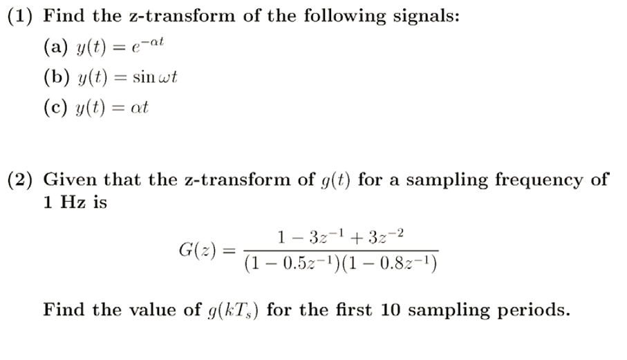 Solved Find The Z Transform Of The Following Signals A Chegg Com