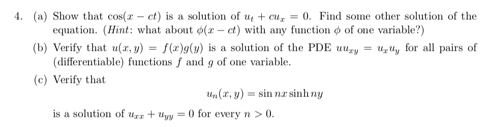 Solved A Show That Cos X Ct Is A Solution Ofucu0 Fi Chegg Com