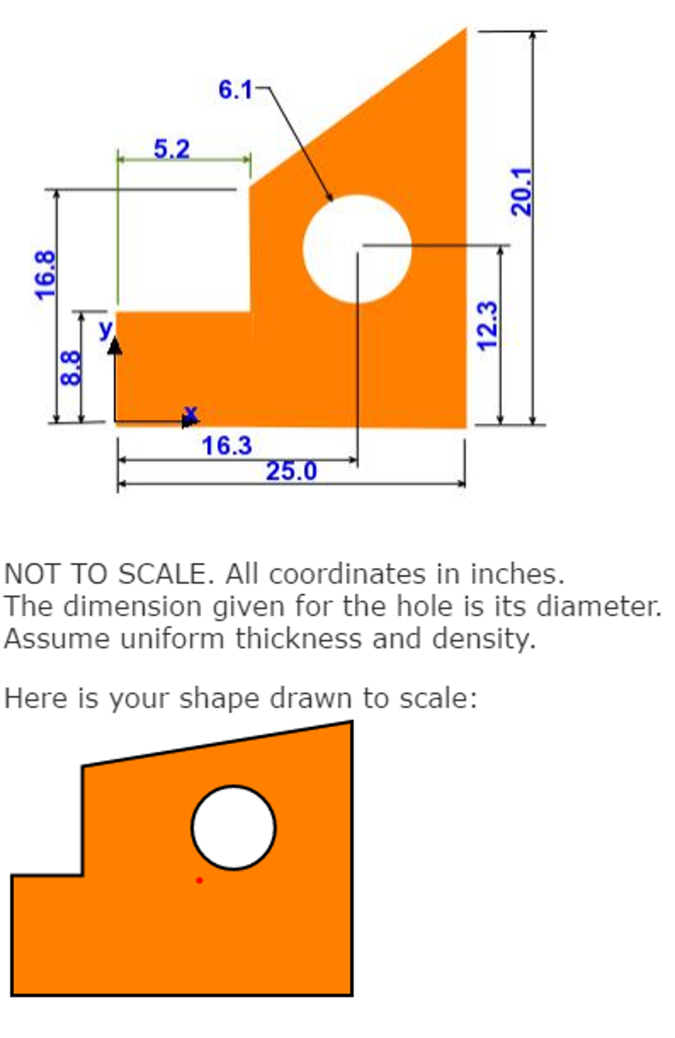 Find Center of Mass of an Object With a Hole