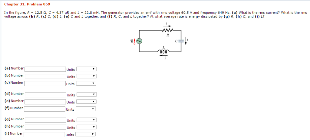 Solved In The Figure R 12 5 Ohm C 4 37 Mu F And L Chegg Com