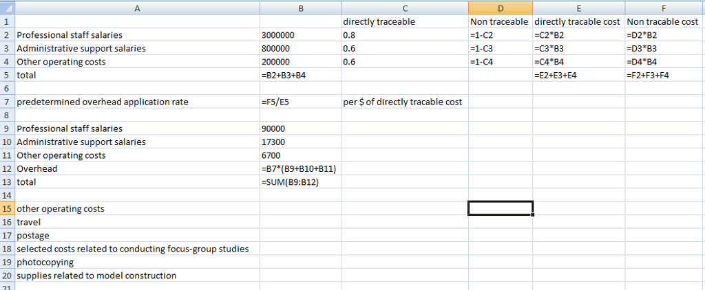 directly traceable 0.8 0.6 0.6 Non traceable directly tracable cost -C2 B2 -C3 B3 -C4 B4 -E2+E3+E4 Non tracable cost D2 B2 2