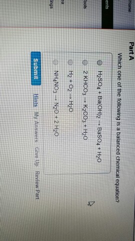 Solved Which One Of The Following Is A Balanced Chemical | Chegg.com