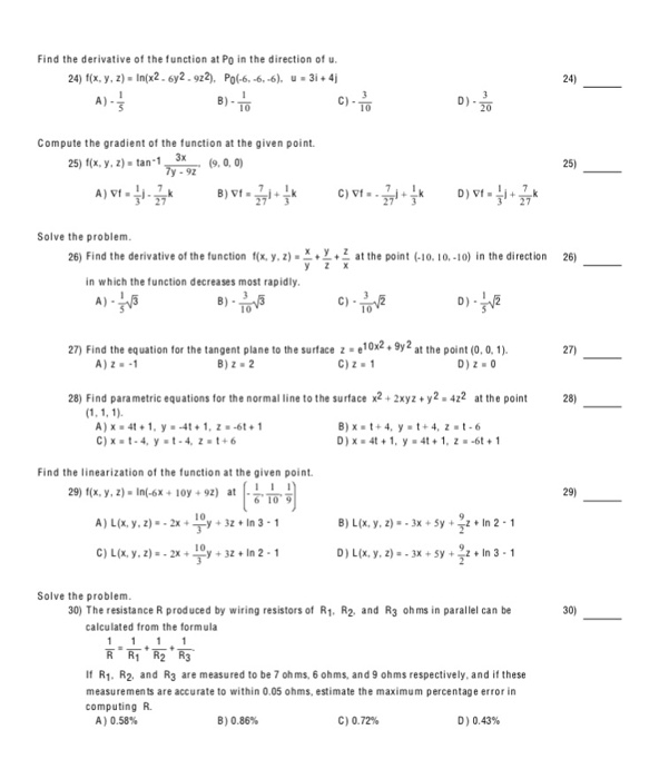 Find The Derivative Of The Function At P 0 In The Chegg Com