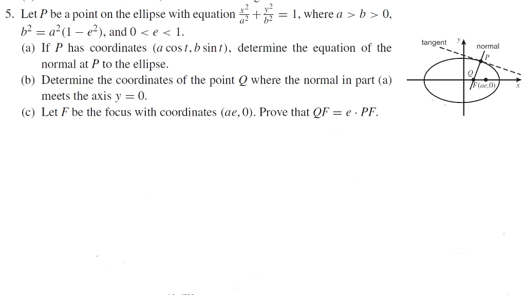 Solved 5 Let P Be A Point On The Ellipse With Equaton1 Chegg Com