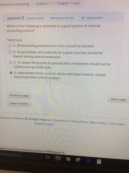 Solved 11Financial Accounting Chapter 7 Chapter 7 Quiz Q...