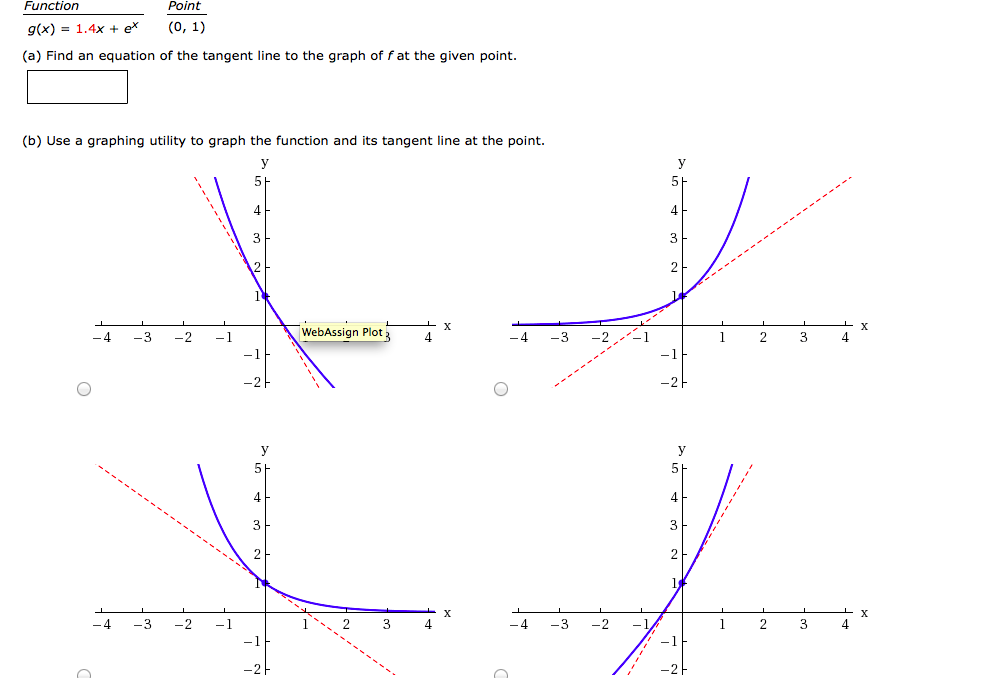 Solved Function Point G X 1 4x E X 0 1 A Find An Chegg Com