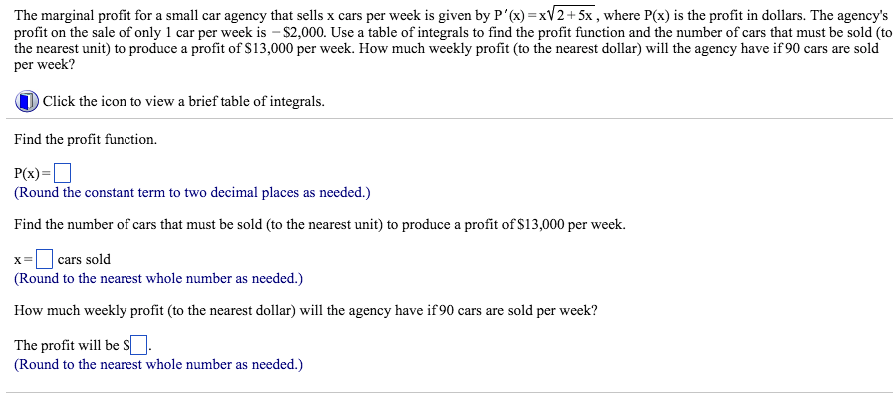 Se Car Agency >> Solved The Marginal Profit For A Small Car Agency That Se Se Car Agency >> Solved The Marginal Profit For A Small Car Agency That Se