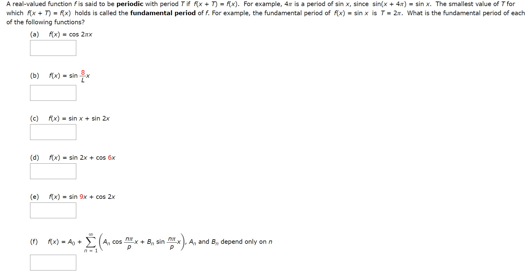 Solved A Real Valued Function F Is Said To Be Periodic Wi Chegg Com