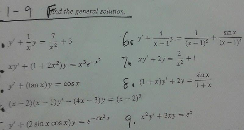 Solved Find The General Solution Y 1 X Y 7 X 2 3 Chegg Com