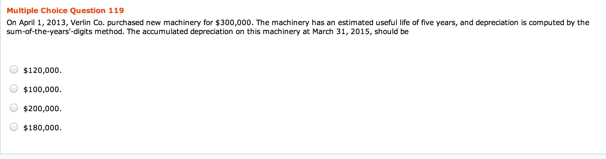 Solved A new machine costs $100,000, has an estimated useful
