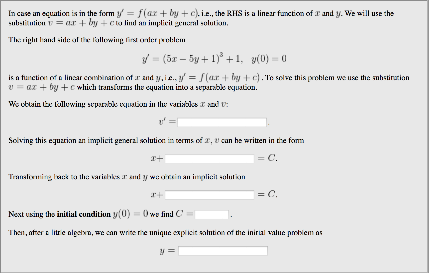 Solved In Case An Equation Is In The Form I E The Rhs Chegg Com