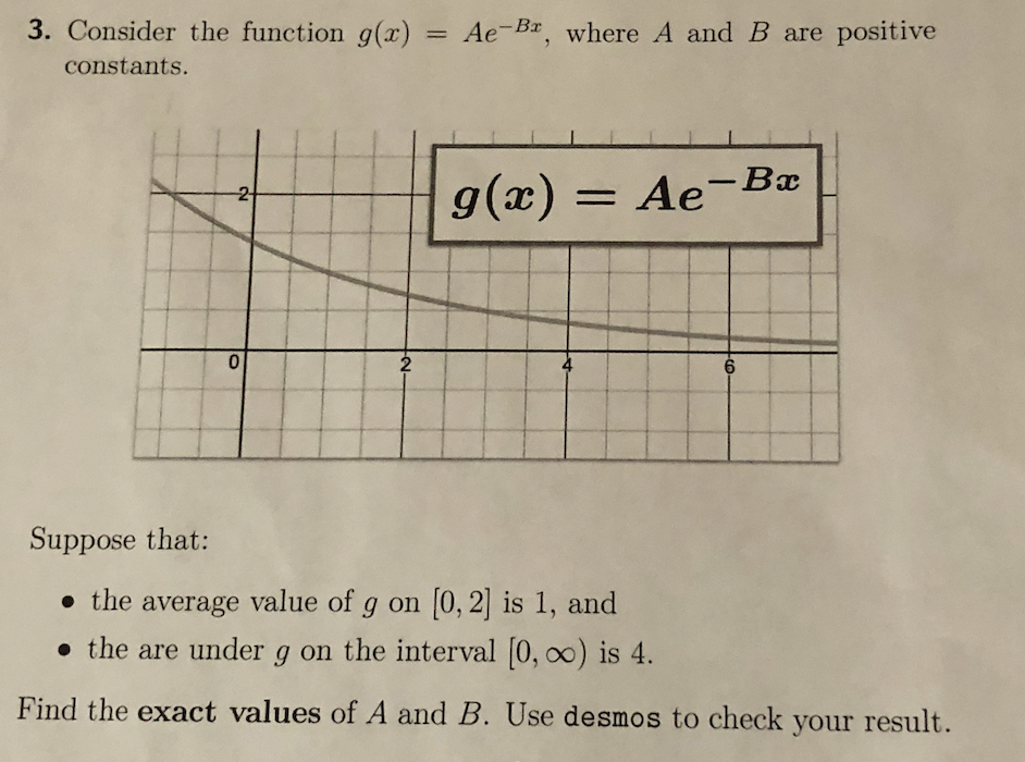 Solved 3 Consider The Function G X Ae Bx Where A And Chegg Com