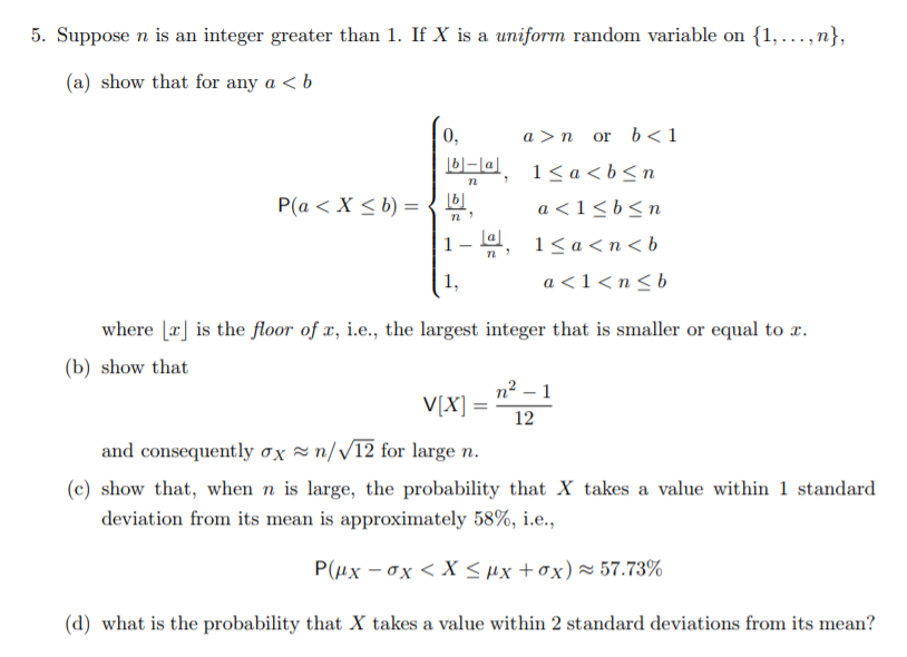 Solved 5 Suppose N Is An Integer Greater Than 1 If X Is Chegg Com