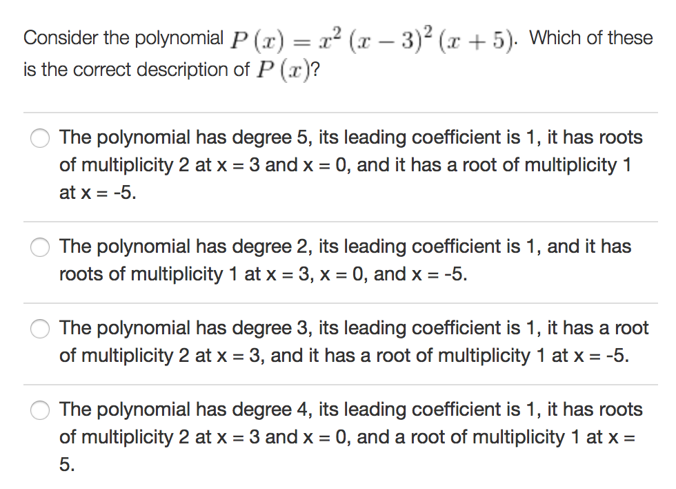 Solved 1 True Or False If Y F X Is A Polynomial Of Add Chegg Com