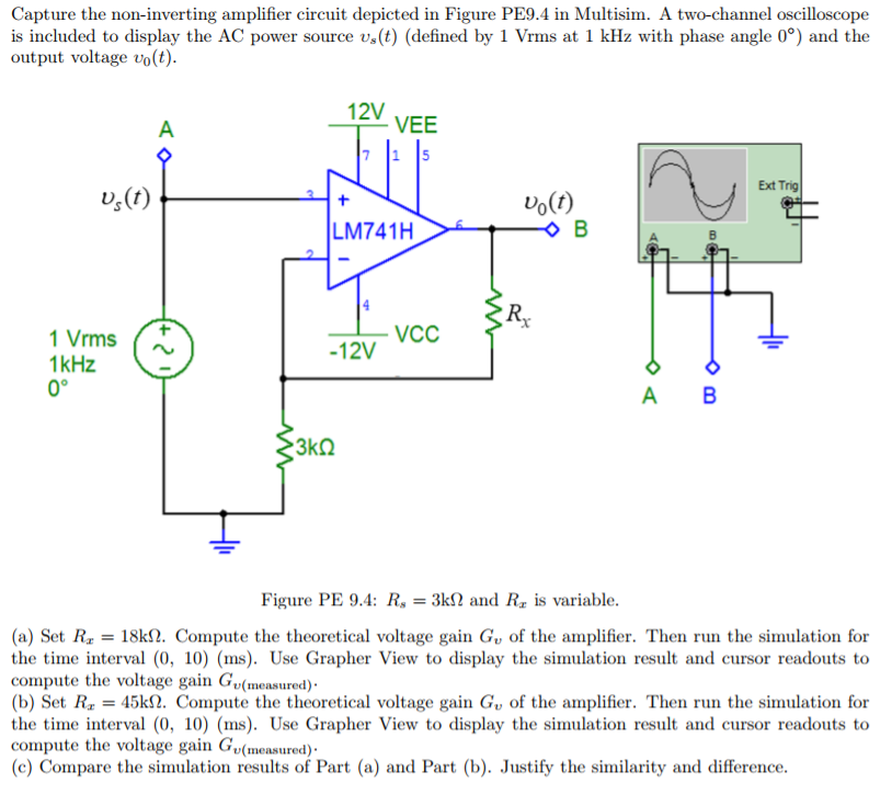 Capture The Non Inverting Amplifier Circuit Depict Chegg Com
