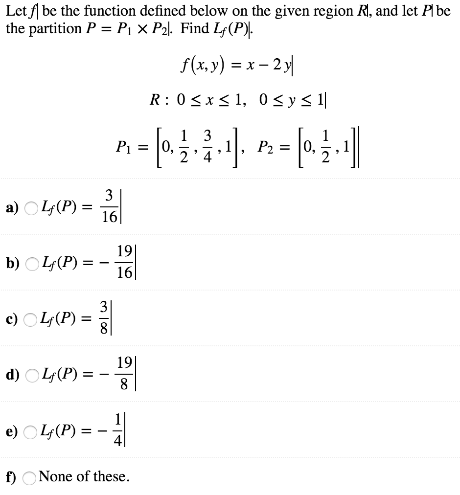 Solved Let F Be The Function Defined Below On The Given R Chegg Com