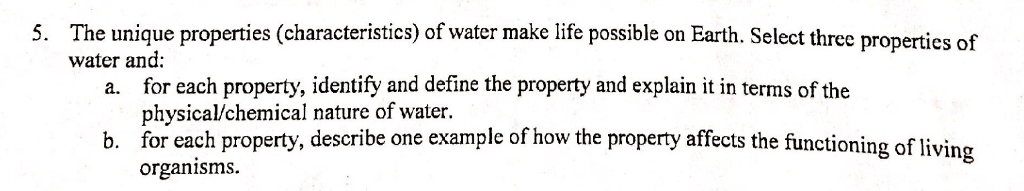 how do the properties of water make life possible