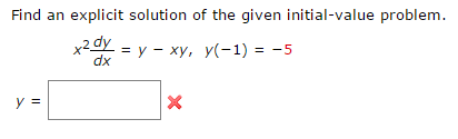 Solved Find An Explicit Solution Of The Given Initial Value Chegg Com