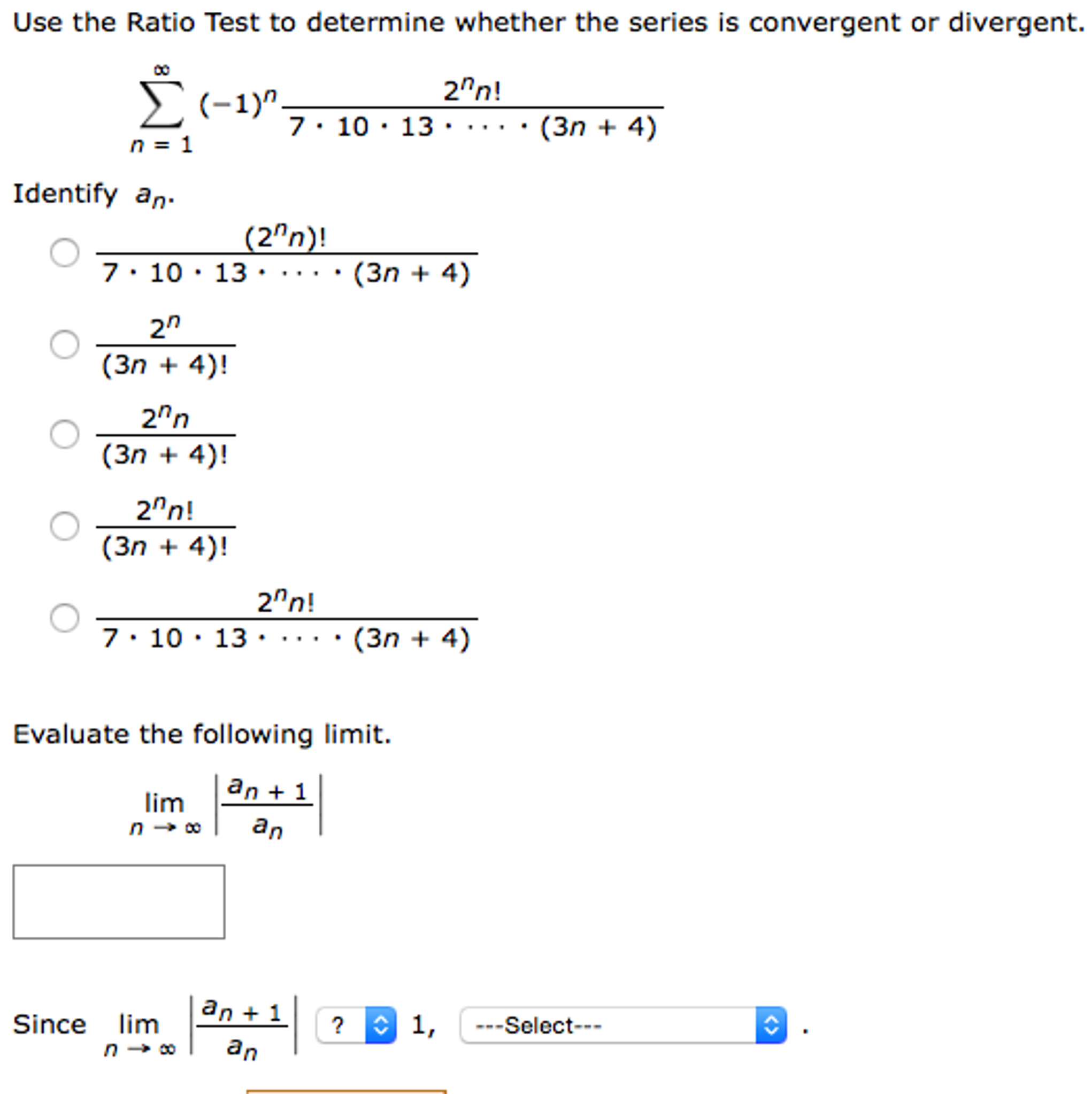 Series convergence calculator picture