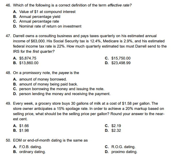 Solved 46 Which Of The Following Is A Correct Definition - 