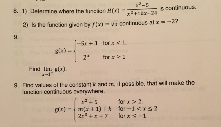 Solved Determine Where The Function H X X 2 5 X 2 10 Chegg Com