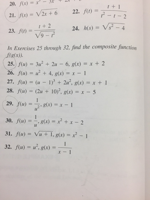 Solved In Exercises 25 Through 32 Find The Composite Fun Chegg Com