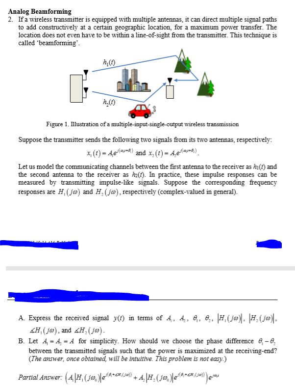 Analog Beamforming 2 If A Wireless Transmitter Is Chegg Com