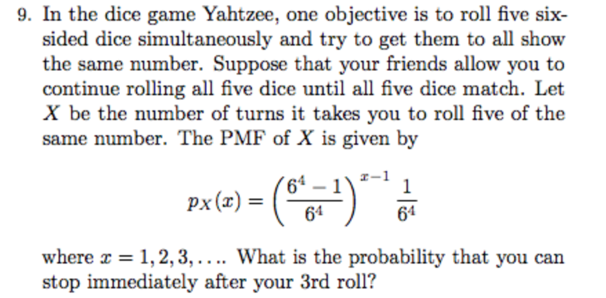 Solve Dice Probability Problem