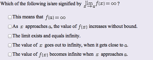Solved Which Of The Following Is Are Signified By Lim X Chegg Com