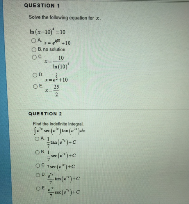 Solved Solve The Following Equation For X In X 10 4 Chegg Com