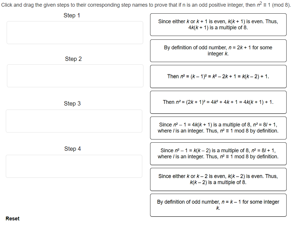 Solved Click And Drag The Given Steps To Their Correspond Chegg Com