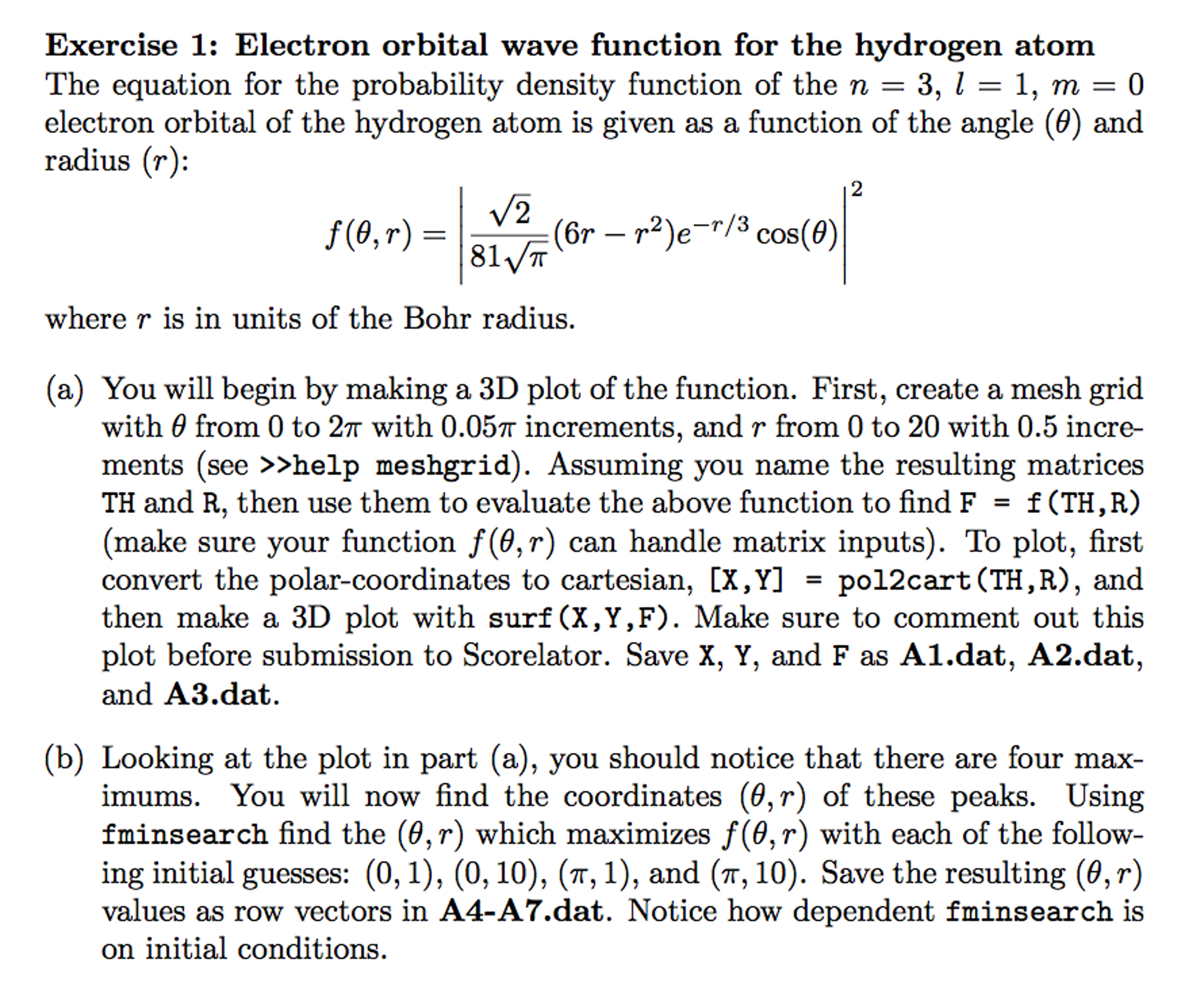 Electron Orbital Wave Function For The Hydrogen At Chegg Com