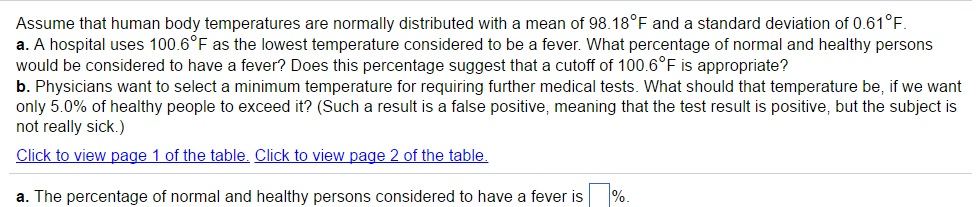 Solved Assume That Human Body Temperatures Are Normally D Chegg Com
