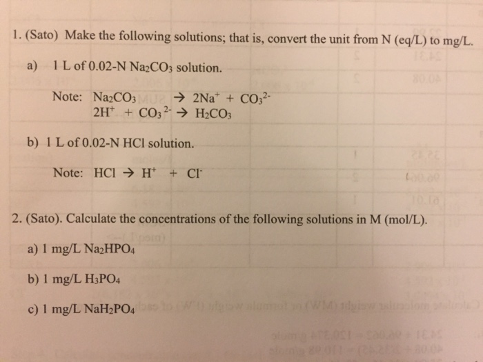 Solved Make The Following Solutions That Is Convert The Chegg Com